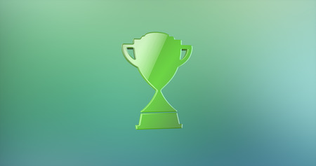 Winner Trophy Green 3d Iconの写真素材