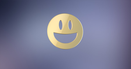 Emoticon Happy Gold 3d Iconの写真素材