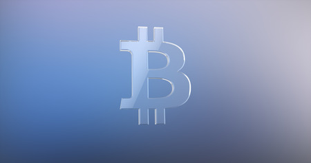 Bitcoin Glass 3d Iconの写真素材