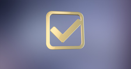 Check Box Gold 3d Iconの写真素材