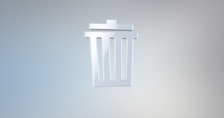 Trash Can White 3d Iconの写真素材