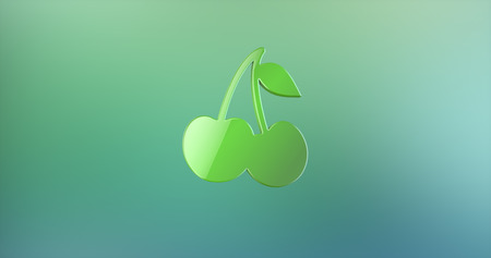 Cherry Green 3d Iconの写真素材