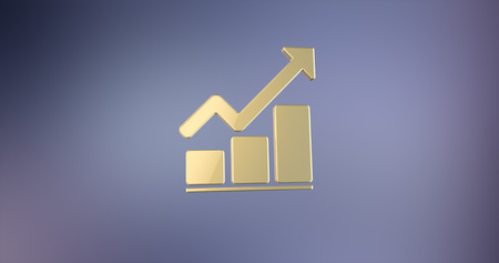 Chart Up Gold 3d Iconの写真素材