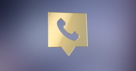 Phone Message Gold 3d Iconの写真素材