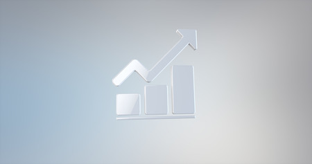 Chart Up White 3d Iconの写真素材