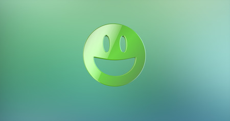 Emoticon Happy Green 3d Iconの写真素材