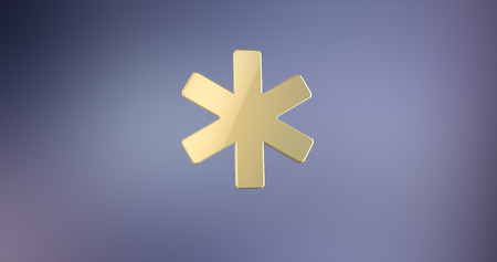 Asterisk Gold  3d Iconの写真素材