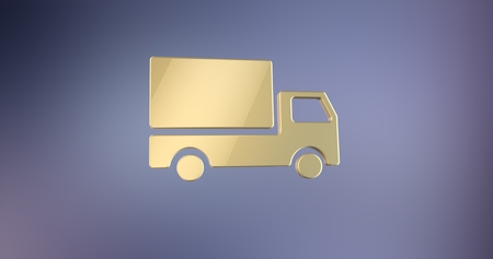 Delivery Truck Gold 3d Iconの写真素材