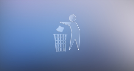 Trash Man Glass 3d Iconの写真素材