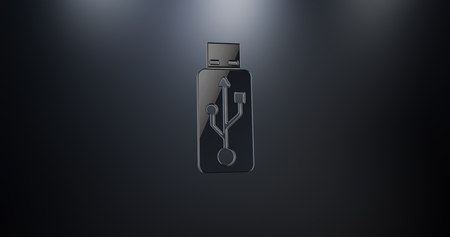 USB Stick Black 3d Iconの写真素材
