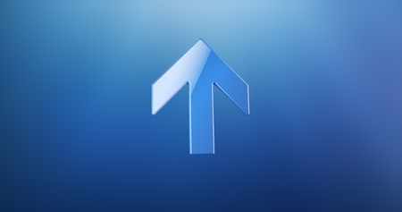 Arrow Up Blue 3d Iconの写真素材
