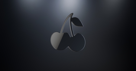 Cherry Black 3d Iconの写真素材