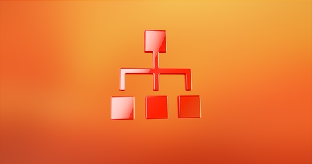 Hierarchy Network Red 3d Iconの写真素材