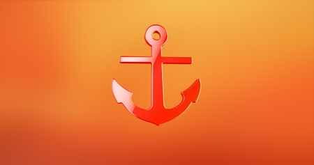 Sea Anchor Red 3d Icon