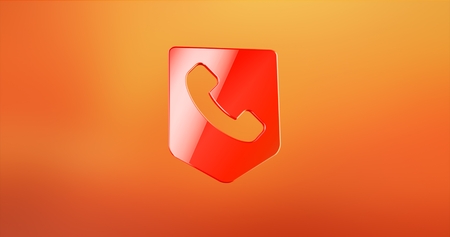 Call Phone Map Pin Red 3d Iconの写真素材