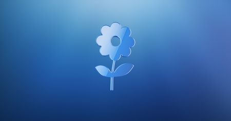 Flower Blue 3d Iconの写真素材