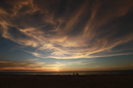 Sunset at the beachの写真素材