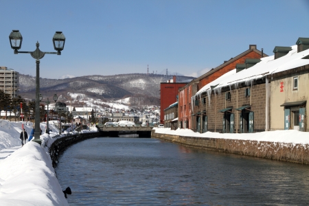 Otaru canal, Hokkaido, Japanのeditorial素材
