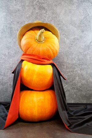 pumpkin man, what to do if you dont have snow for playing you always can use pumpkinの写真素材