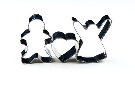 gingerbread cookie cutter. stainless steel molds for baking christmas cookies photo