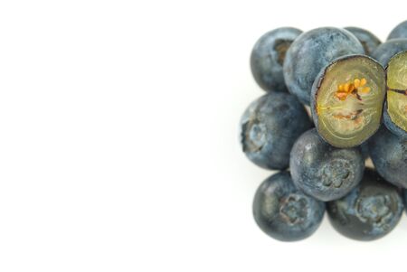 Fresh blueberry isolated on white background. closeupの写真素材