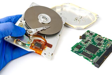Hard disk repair concept. Hdd - hard disk drive. The hard drive is designed to store data of all...