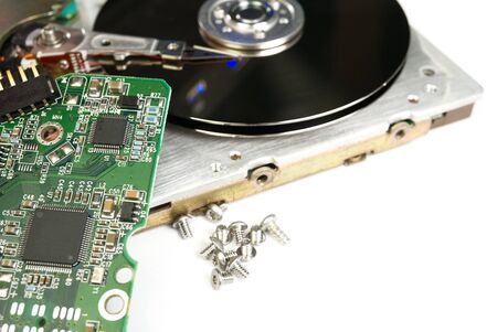 Hard disk repair concept. Hdd - hard disk drive. The hard drive is designed to store data of all...