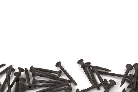 drywall Screw isolated on white background. black screw for metal.
