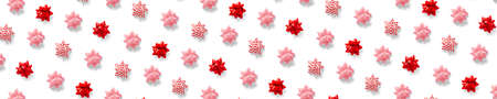 modern christmas background on white backdrop. creative flat lay for christmas time, banners,...