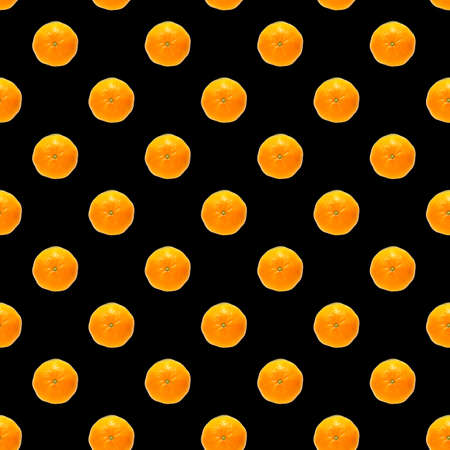 Fresh mandarin Seamles pattern. Ripe fruit tangerines seamless pattern. Fresh citrus isolated on...