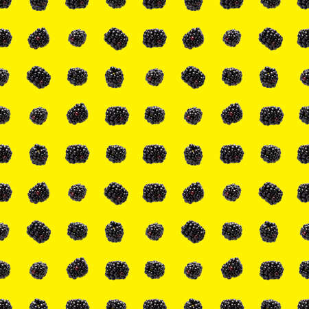 Bramble Seamless pattern. Fresh blackberry seamless pattern. Pattern with fresh wild berries...