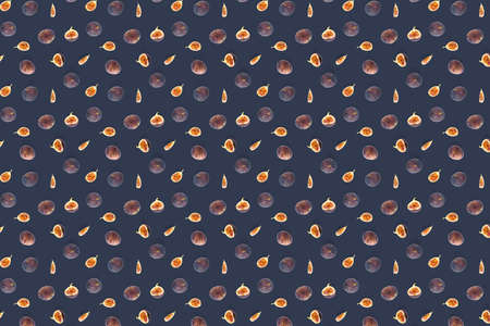 Background from Fresh figs. Food Photo. Modern fig fruits background. Creative set of the whole and...