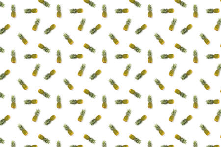 Pineapple set on white background. Flat lay made from ananas. isolated pineapple on white backgroundの写真素材