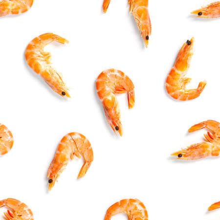 Tiger shrimp. Seafood patternの写真素材