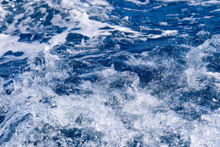 Abstract blue sea water with white wave for background. Adreatic sea, blue mediterranean sea. sea...
