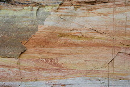The texture of the layers of sandy rocks. Layers of sand deposits, Devonian horizons. Soil structure...