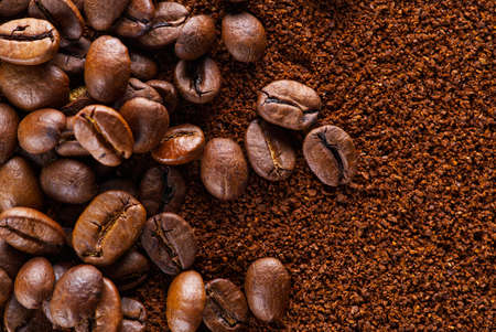 coffee powder abstract background. Coffee grind texture background , banner.
