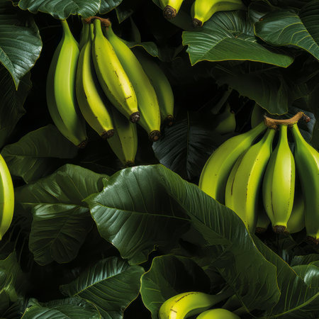 Vibrant and nutritious, a bunch of perfectly ripe yellow bananas waiting to be savored and enjoyedの素材
