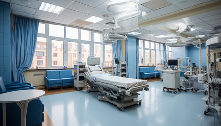 Cutting edge medical equipment and advanced devices in a state of the art operating roomの素材
