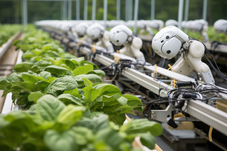 Revolutionizing agriculture robotic machines automating harvest assembly on modern farmsの素材