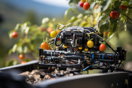 Revolutionizing agriculture modern farms embrace robotic machines for automated harvest assemblyの素材