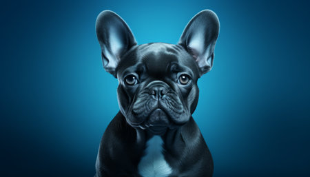 Adorable studio portrait of a cute dog posing with confidence on an isolated solid color backgroundの素材