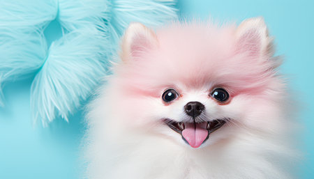 Captivating studio shot of an absolutely adorable dog posing on an isolated solid color backgroundの素材
