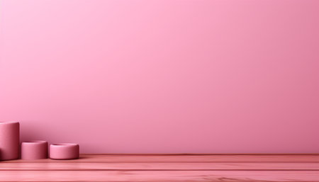 Minimalist light pink background for product presentation with window light on wall and floorの素材