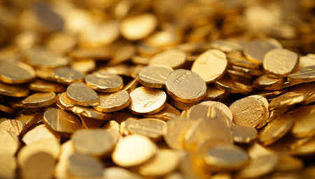 Exquisite and radiant gold granulate texture for creative design projects and backgroundsの素材