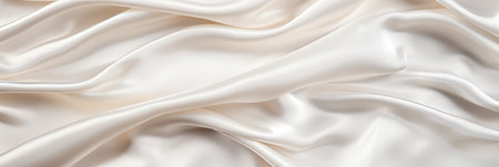 Closeup of elegant white silk fabric with slight crumpling   luxury background texture designの素材