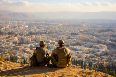 Conflict and tension in israels troubled middle east, depicting struggles and the quest for peace.の素材