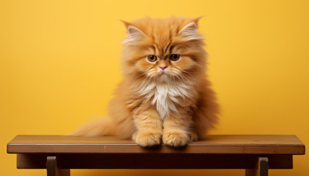 Charming studio close up of an irresistibly cute cat posing on an isolated solid color backdropの素材