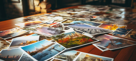 tabletop travel captivating landmarks and tourism destinations as background for the travel industryの素材