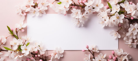 Floral arrangement on pink background   customizable postcard design for special occasionsの素材